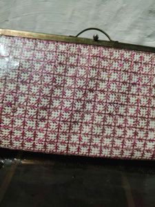 Vintage Checked Clutch