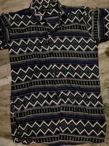 Patterned Short Sleeve Button-Down