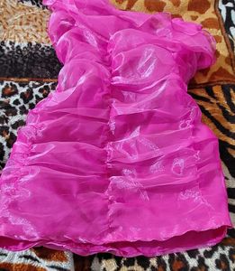 Short Pink organza Dress