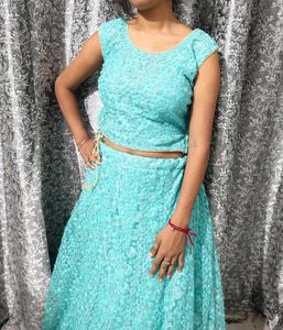 Partywear Lahanga With Long Shrug