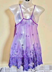 🎁Buy 2 Get 1 Free 🎁Purple Embroidered Nightgown