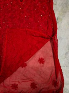 Georgette Red Kurta Women