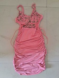 Pink Floral Mini Dress