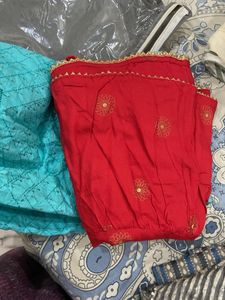 Pack Of Two Teal &amp; Grey Embellished Kurti Set
