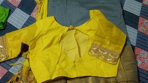 Uppada Yellow And Grey Hand Loom Saree