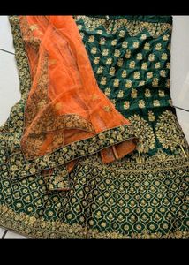 Green Embroidered Lehenga Choli