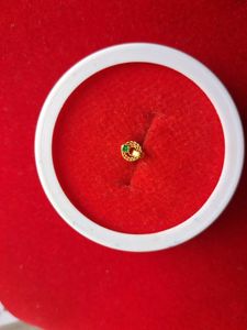 Gold Nose Pin with Green Stone