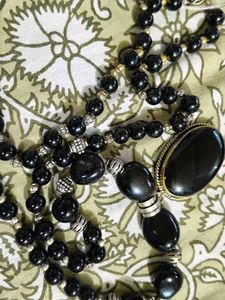Black Tourmaline Beaded Necklace