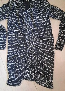 Black & White Script Print Dress