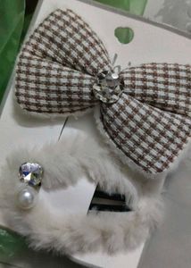 hair accessories bow nd clip 2 set in one packing
