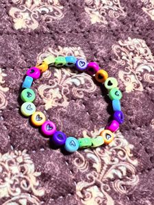 Colorful Heart Bead Bracelet Set Of 8