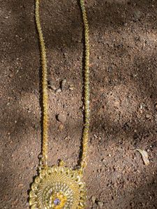 Long Chain With Minimal Purple Stone Dollar