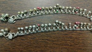 Vintage Silver Anklets with Bells