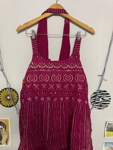 Magenta Embellished Kurta Set