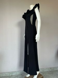 Black Front Slit Gown