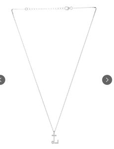 Real 925 Silver Chain + L Alphabet Pendant