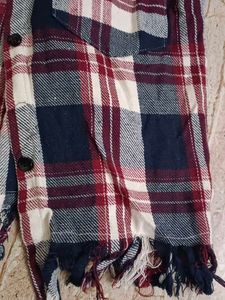 Distressed Plaid Flannel Shirt
