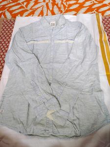 Men Party Wear Shirt - Solid Light Blue