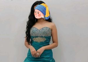 Teal Strapless Gown