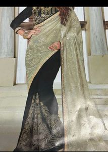 Black Embroidered Saree