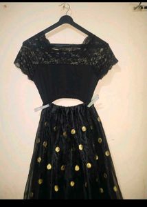 Elegant Black Net lehenga choli