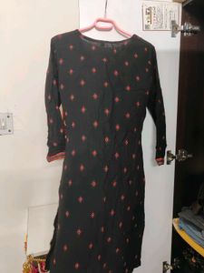 Embroidered Black Kurta