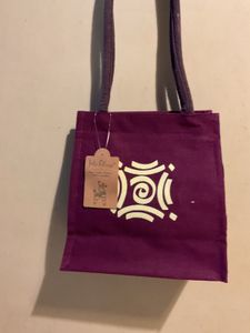 Purple Graphic Print Tote Bag