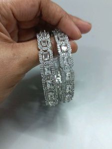 Sparkling Silver Bangles