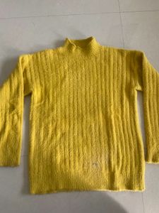 Yellow Knit Turtleneck Sweater