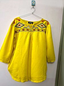 Embroidered Yellow Top