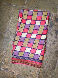 Vintage Checkered Saree