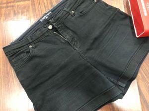 Black Denim Shorts Waist-32” Length-40”
