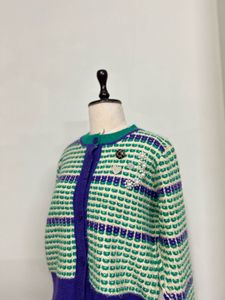 Green &amp; Purple Knit Cardigan