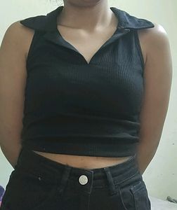 Black Ribbed Top