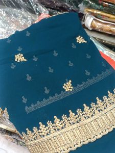 Elegant Teal Saree