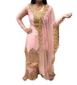 Elegant Pink Kurti Sharara Set with Duppata