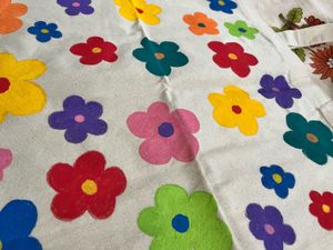 Colourful Hand-painted Floral Cloth Tote Bag