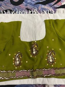 Olive sequinned blouse