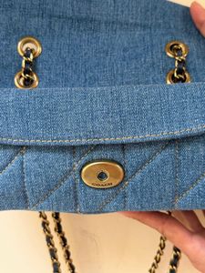 Coach Denim Quilted Tabby Small Shoulder Bag