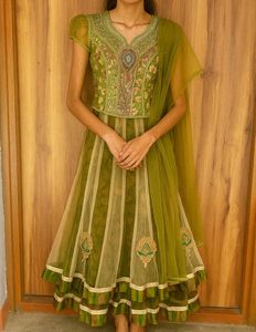 Olive Mehendi Lehenga Choli