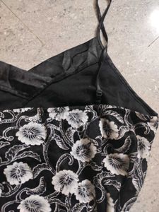 Black Pinteresty Sparkly Floral Cami Top
