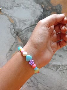 Colorful &#39;A&#39; Initial Bead Bracelet