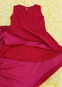 Red Party Dress One Piece.