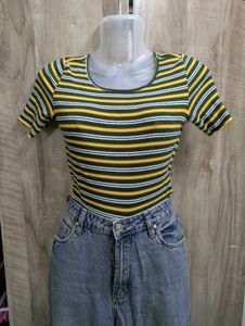 Striped Ribbed Tee