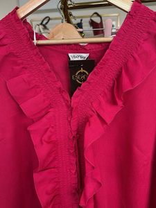 Pink Elegant Ruffled Blouse
