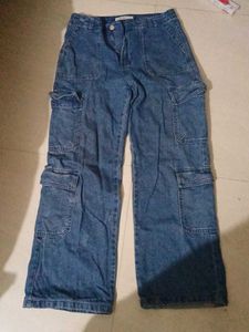 Denim Cargo Pants