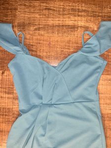 Blue Off-Shoulder Dress