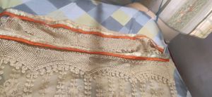 Heavy embroidery cream and orange duppatta