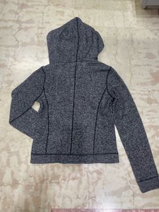 Gray Hoodie with Asymmetrical Zip