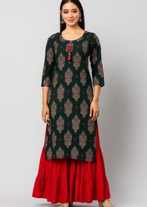 Green Kurti-Sharara Pair